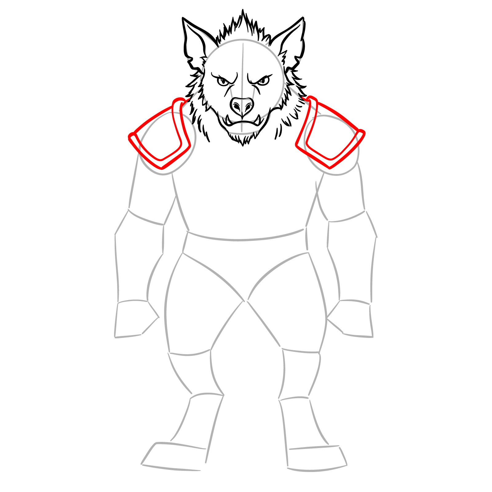How to Draw a Gnoll - step 11