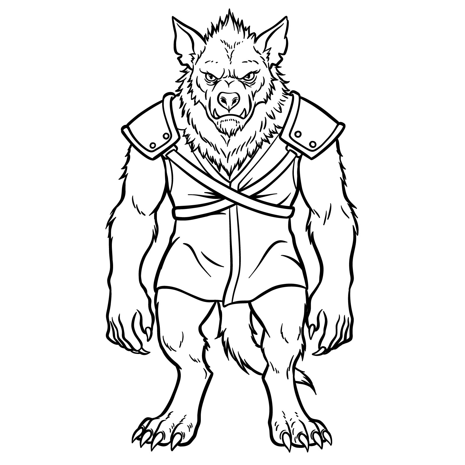 How to Draw a Gnoll - step 22