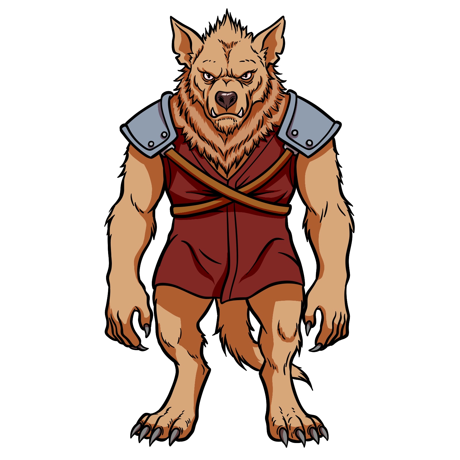 How to Draw a Gnoll - final step