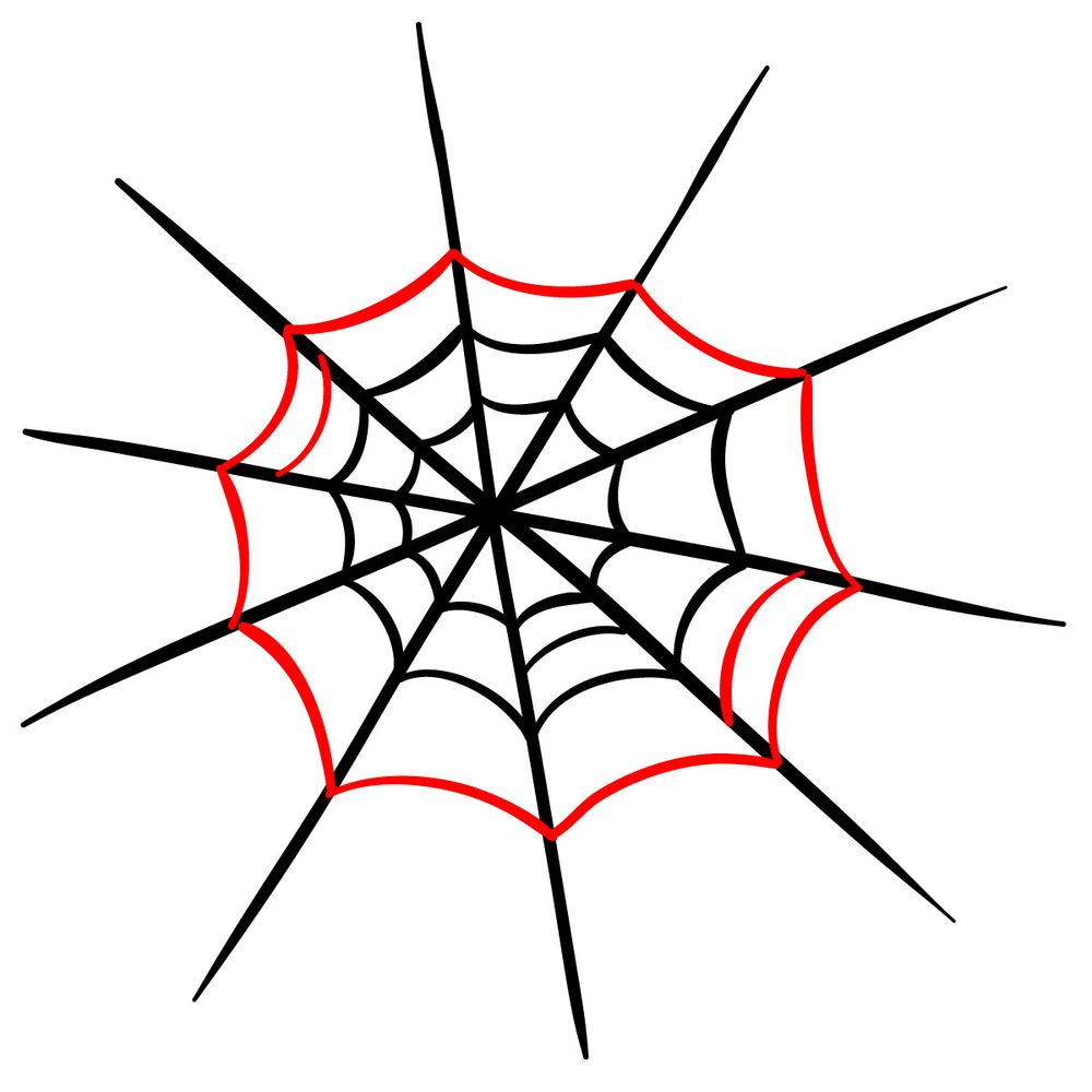 How to draw a web - step 06