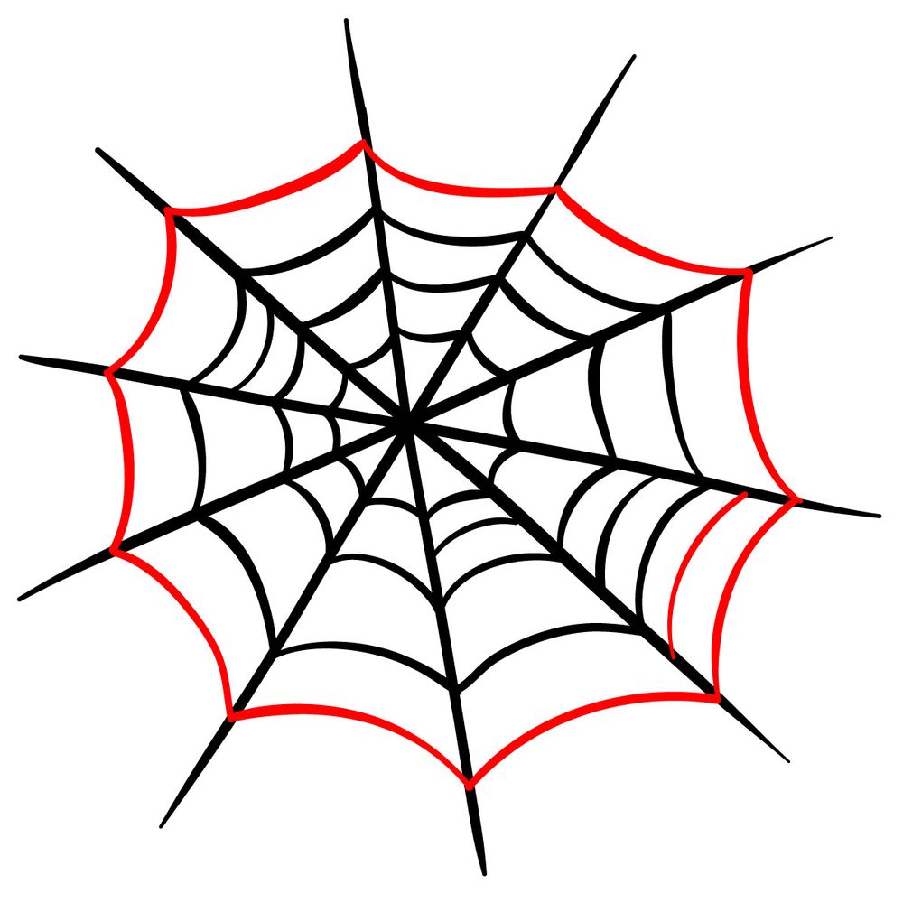 How to draw a web - step 07