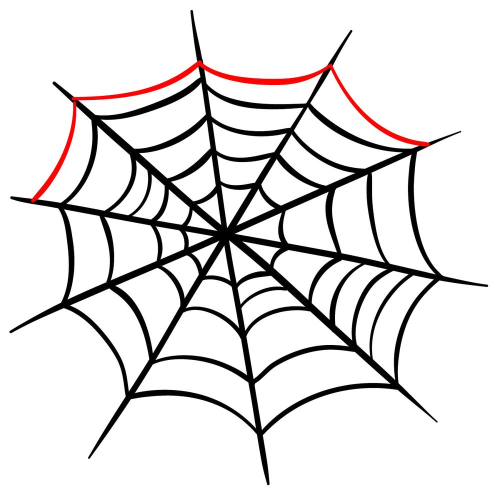 How to draw a web - step 08