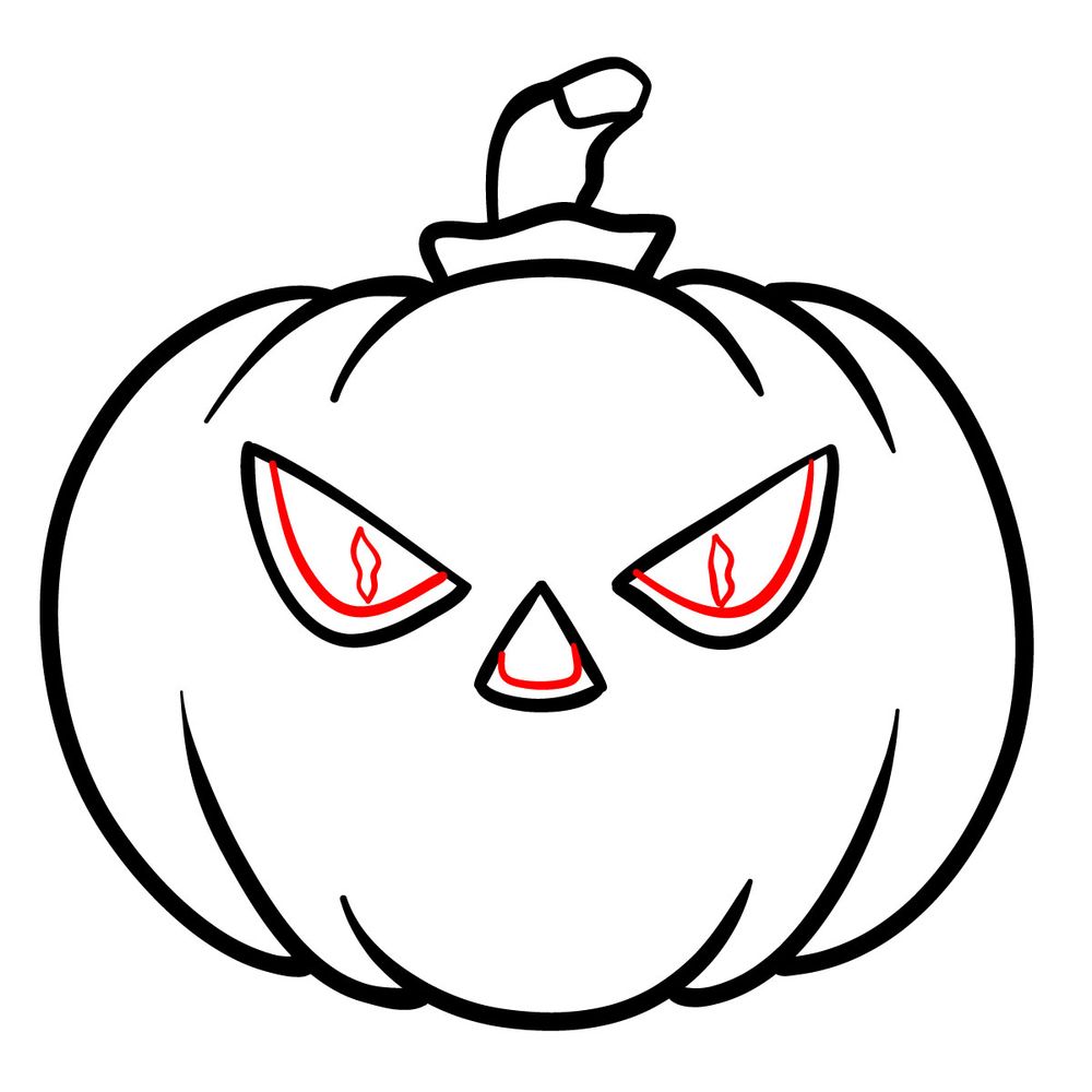 How to draw a Jack-o'-lantern - step 09