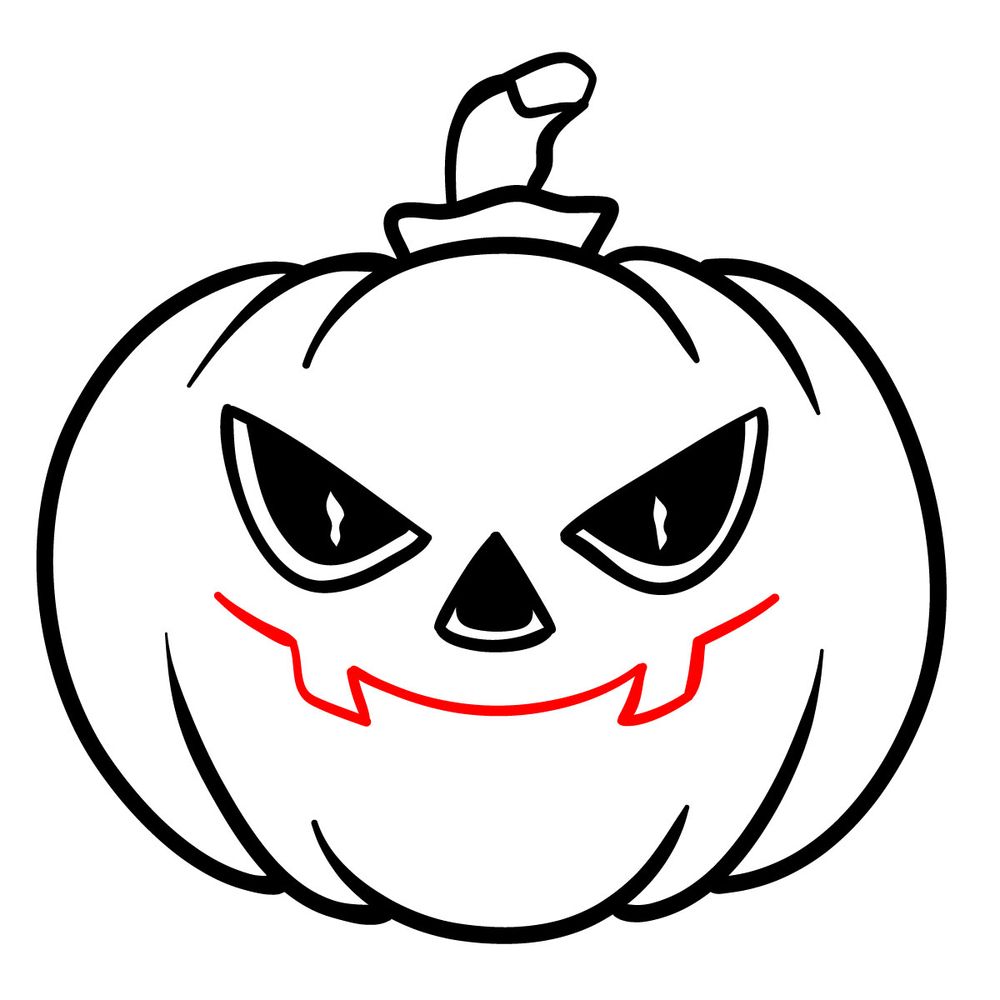 How to draw a Jack-o'-lantern - step 11