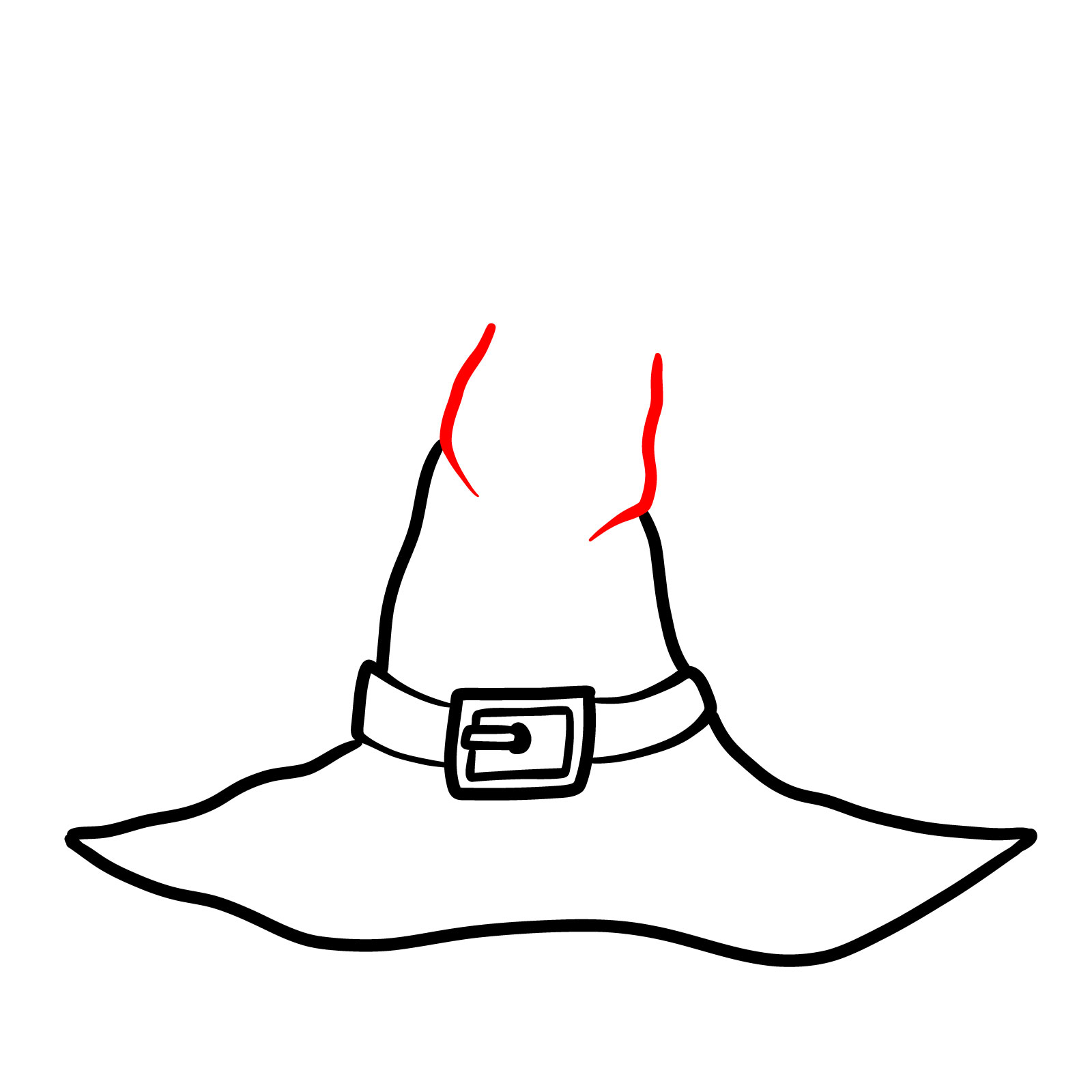 How to draw a Witch Hat - step 06