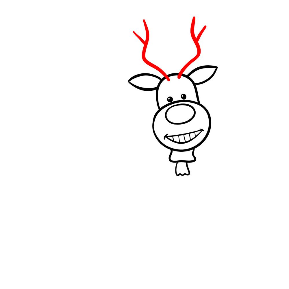 How to draw a Christmas Deer (easy) - step 08