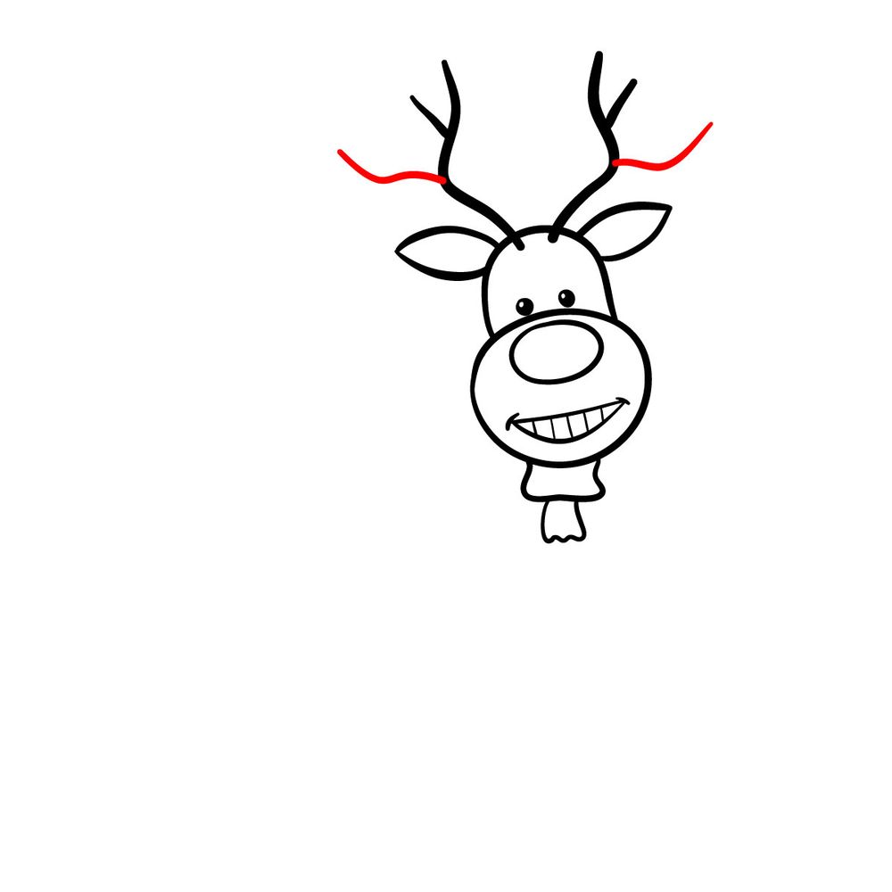 How to draw a Christmas Deer (easy) - step 09