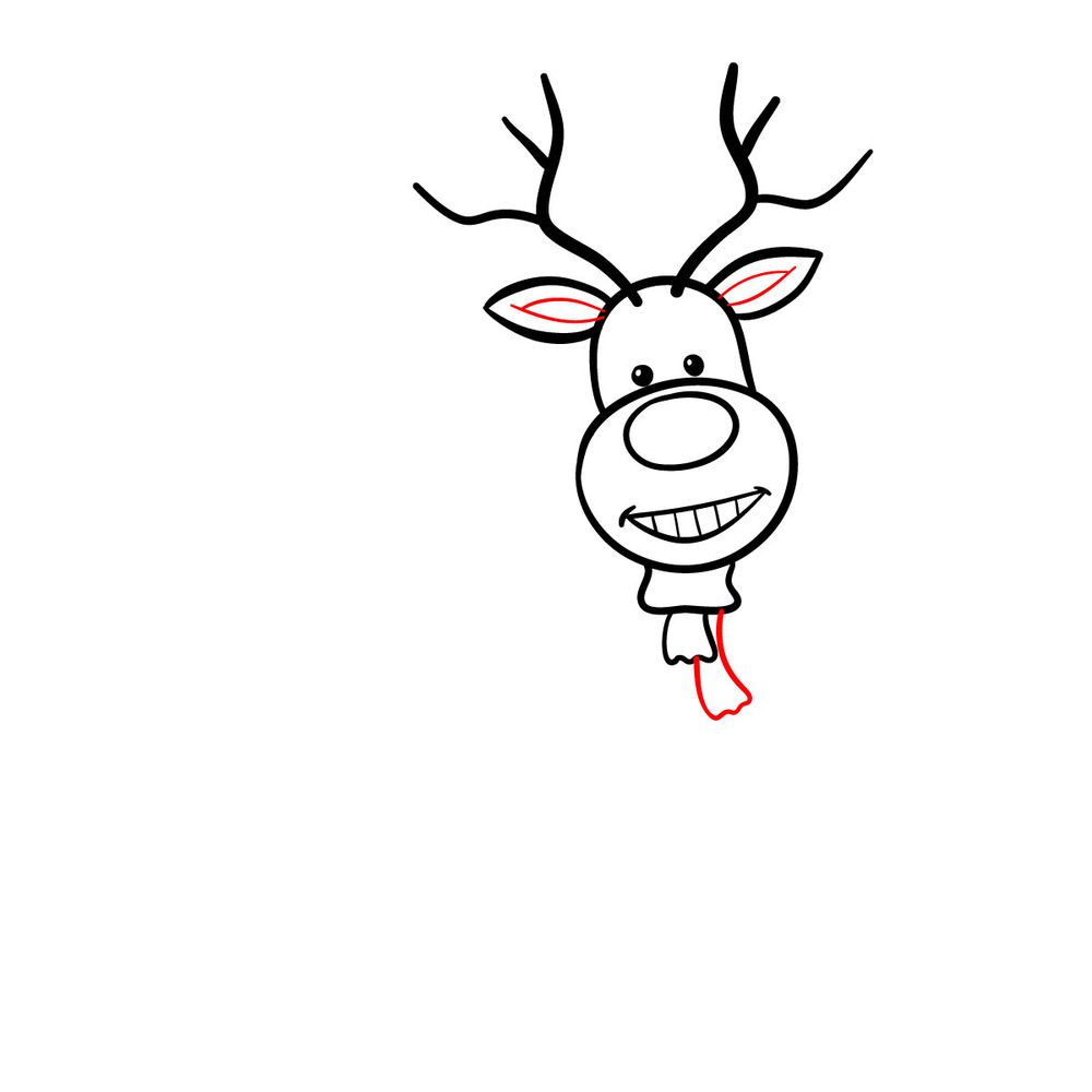 How to draw a Christmas Deer (easy) - step 10