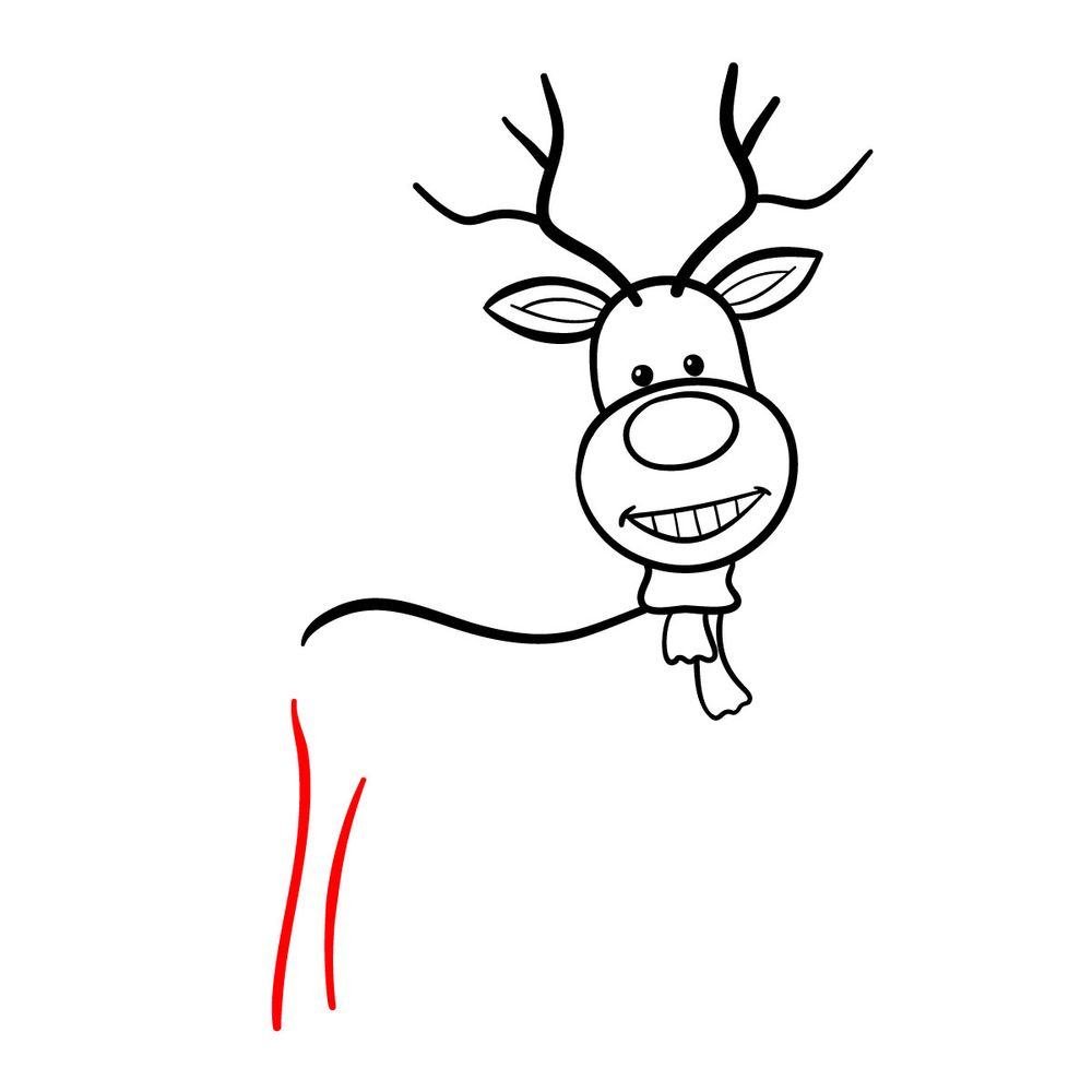 How to draw a Christmas Deer (easy) - step 12
