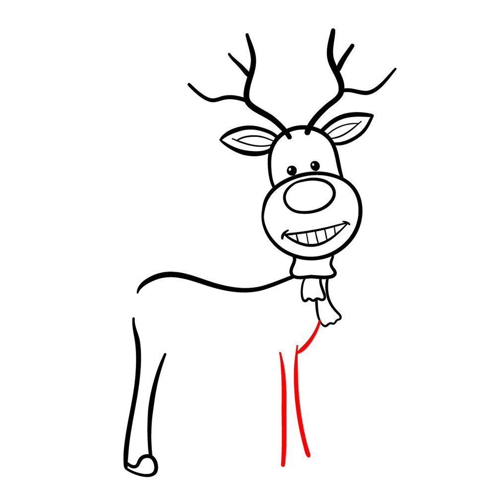 How to draw a Christmas Deer (easy) - step 14