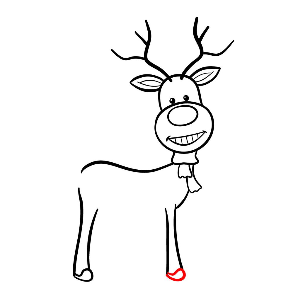 How to draw a Christmas Deer (easy) - step 15