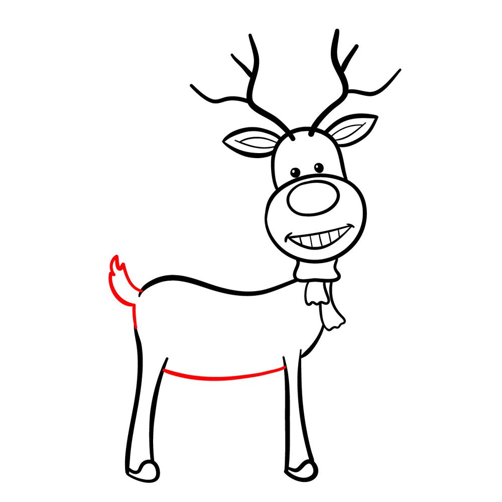 How to draw a Christmas Deer (easy) - step 16