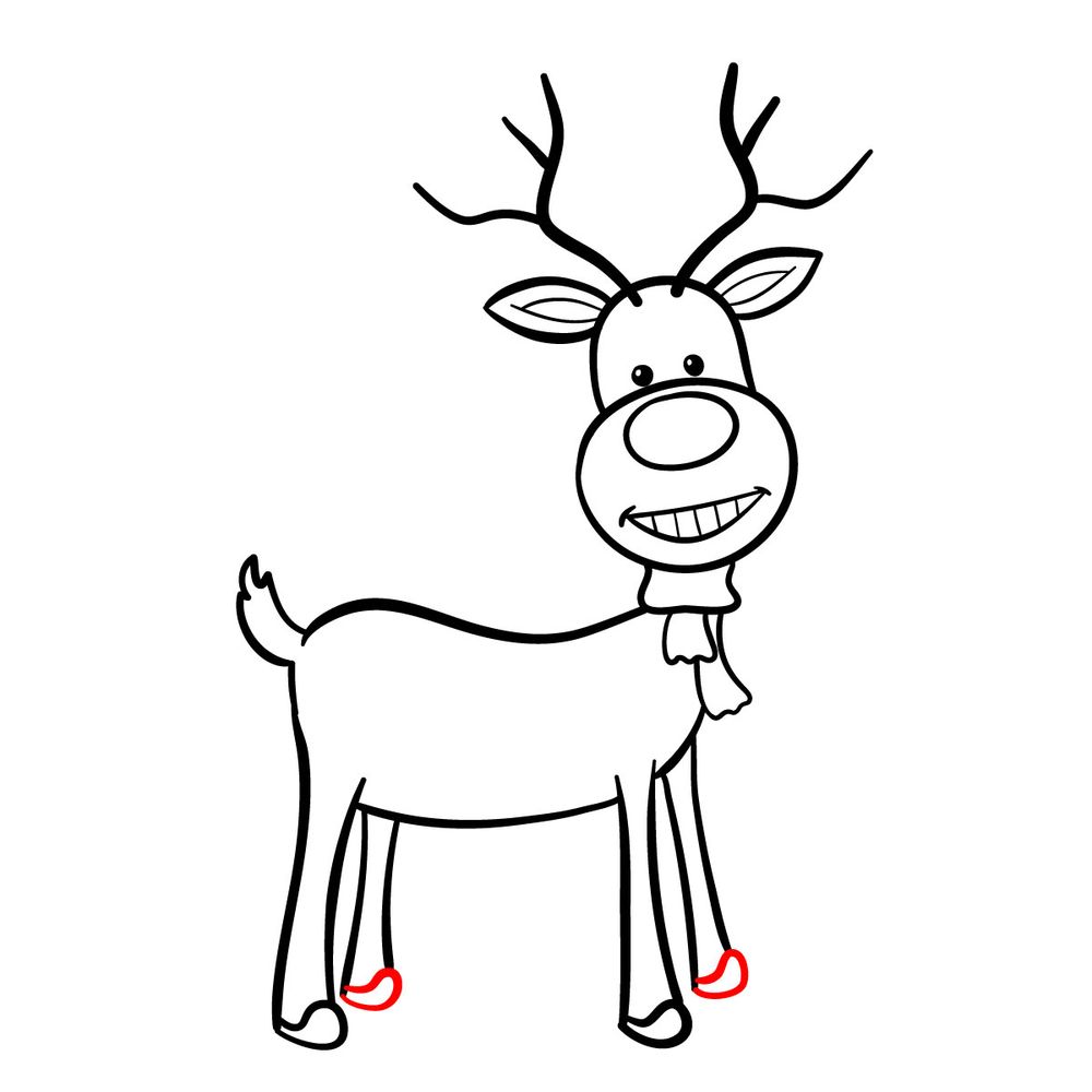 How to draw a Christmas Deer (easy) - step 18
