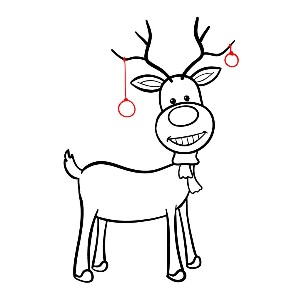 How to draw a Christmas Deer (easy) - step 19