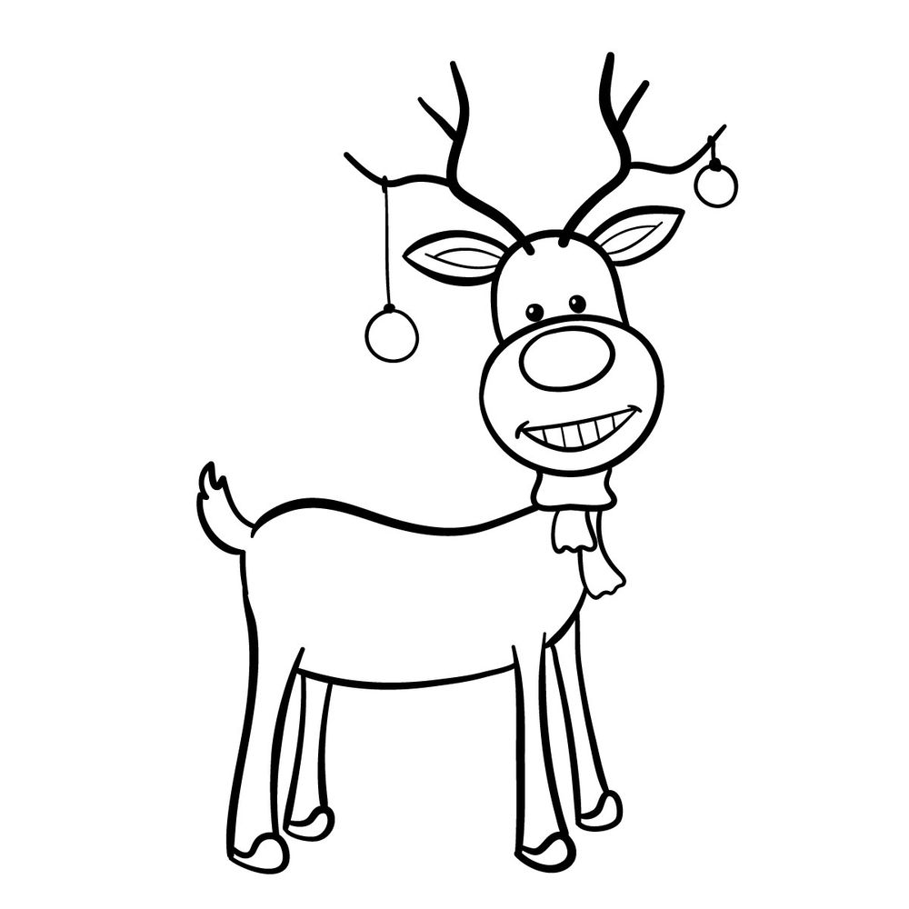 How to draw a Christmas Deer (easy) - step 20
