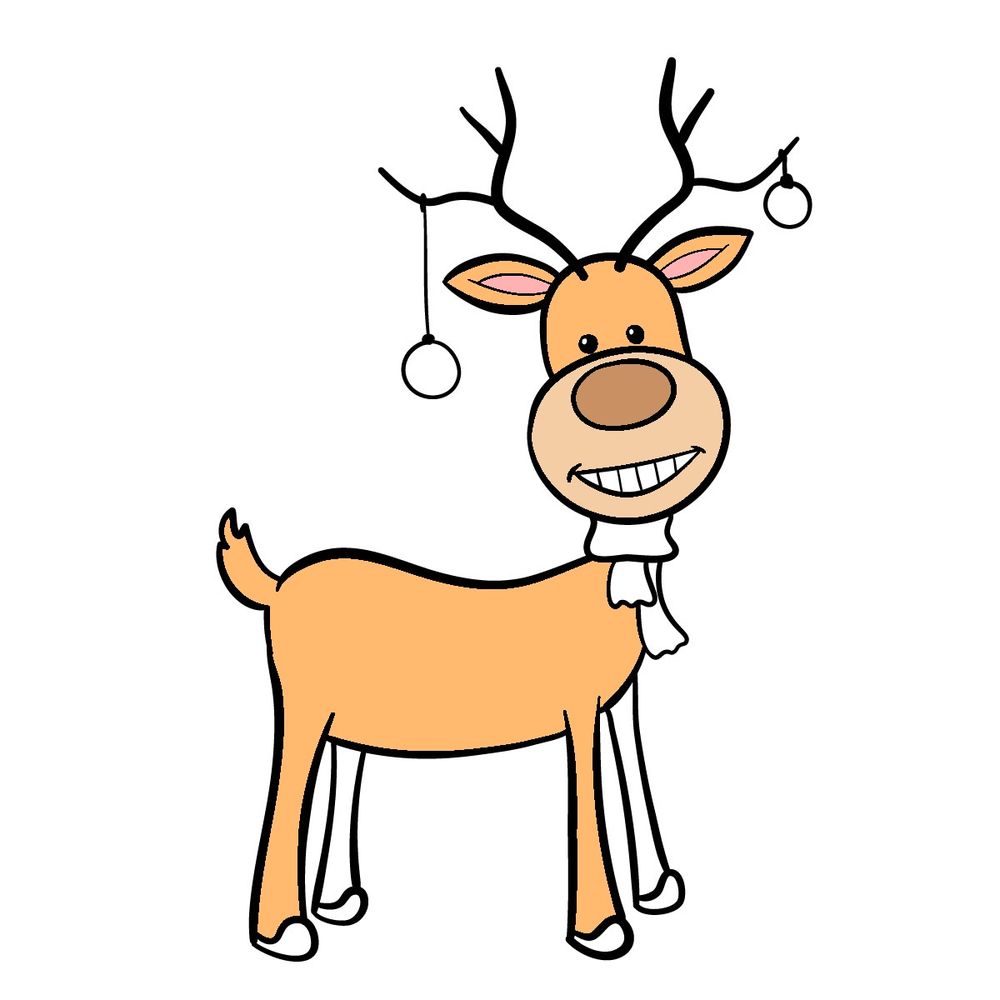 How to draw a Christmas Deer (easy) - step 21