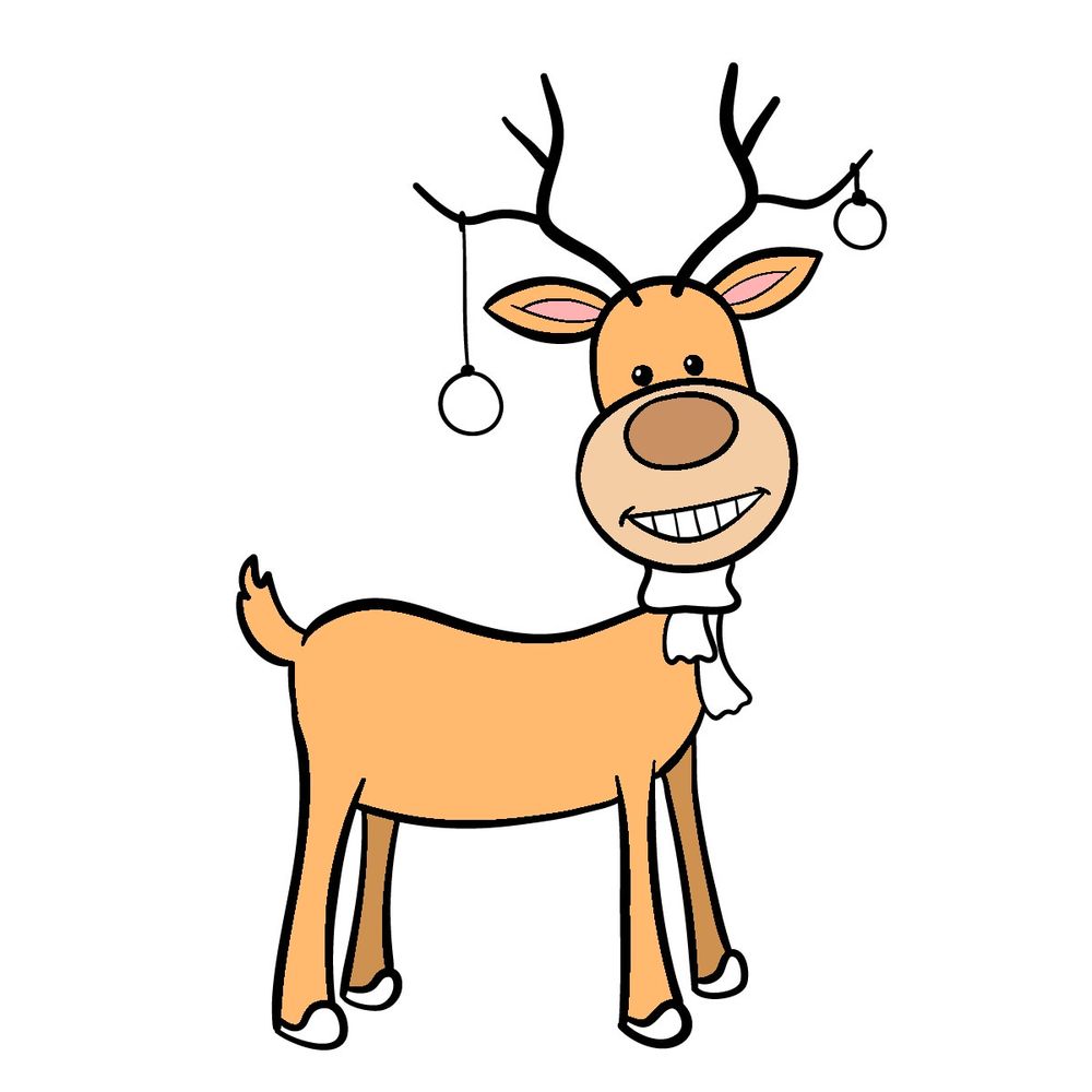How to draw a Christmas Deer (easy) - step 22