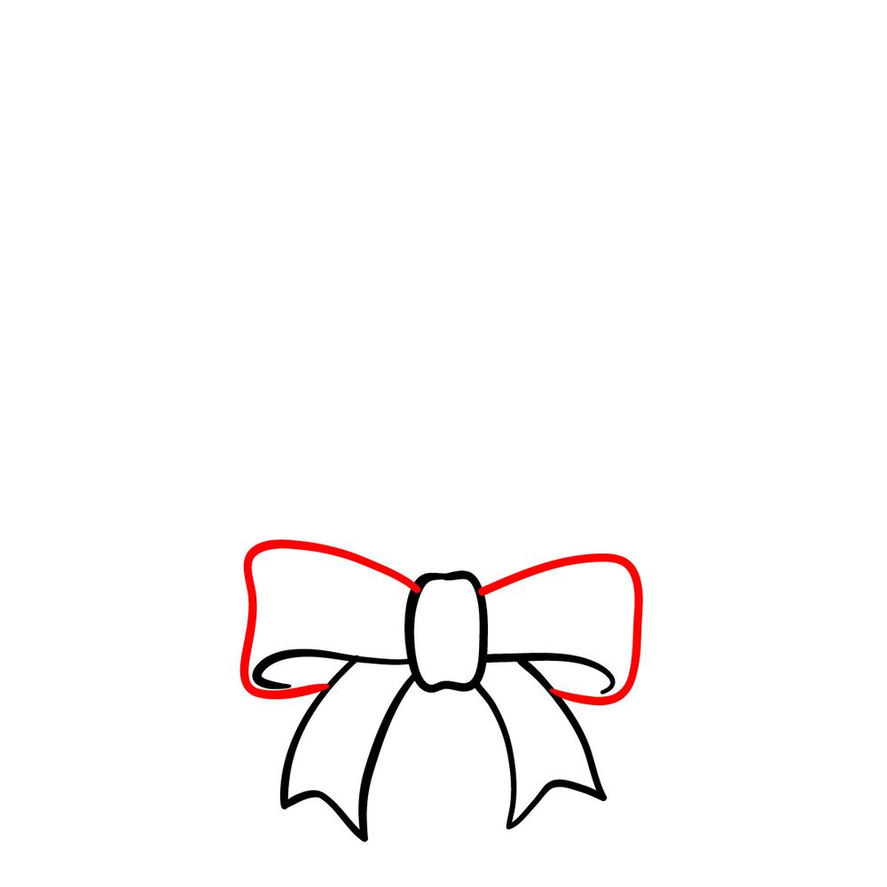 How to draw a Christmas Wreath with ribbon - step 04