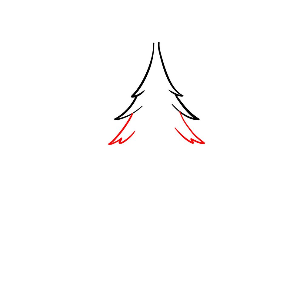 How to draw a Christmas Tree (easy) - step 03