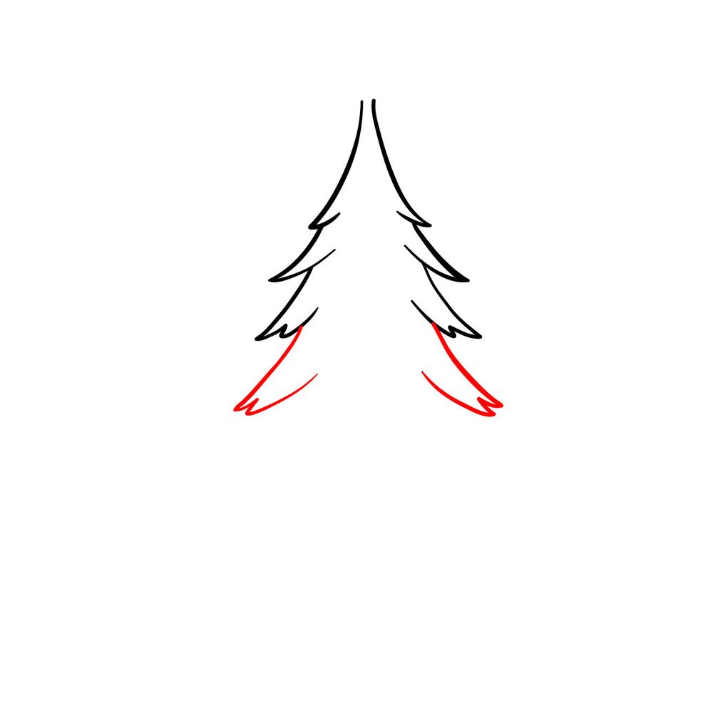 How to draw a Christmas Tree (easy) - step 04
