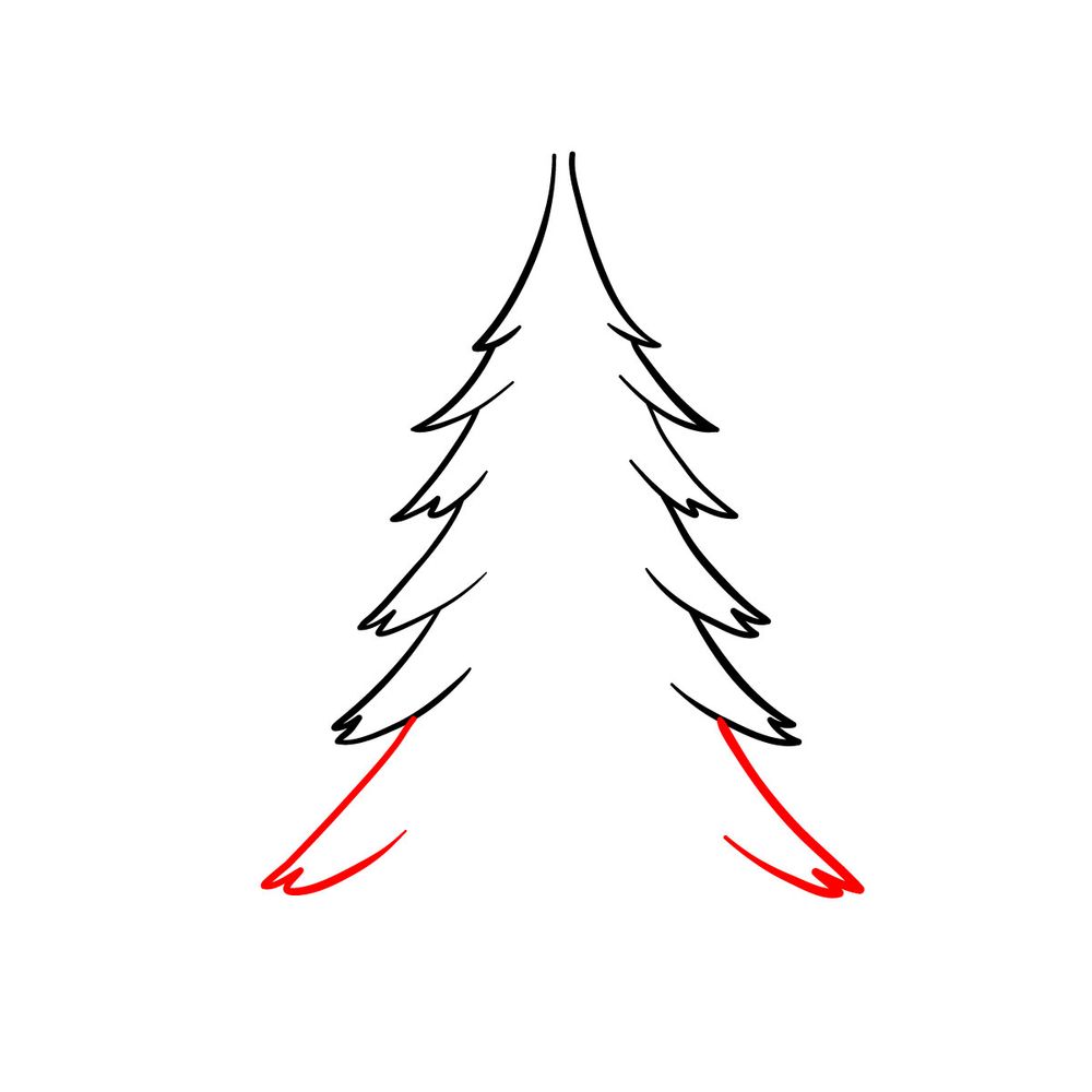 How to draw a Christmas Tree (easy) - step 06