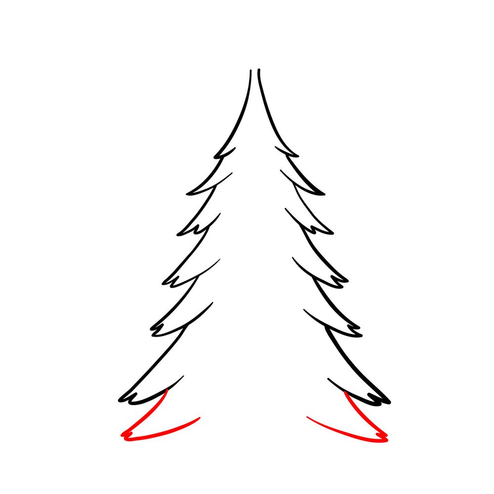 How to draw a Christmas Tree (easy) - step 07