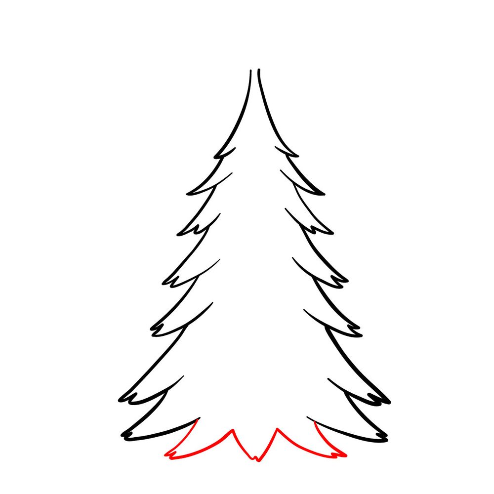 How to draw a Christmas Tree (easy) - step 08