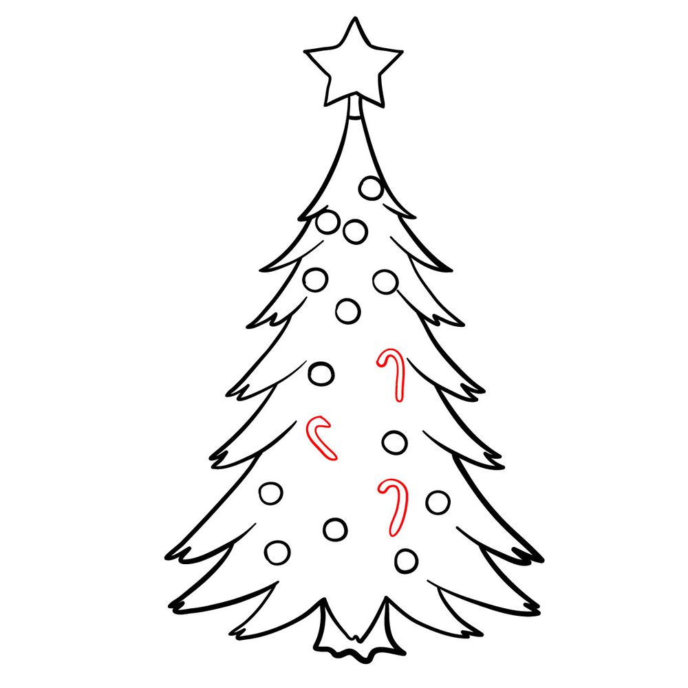 How to draw a Christmas Tree (easy) - step 12