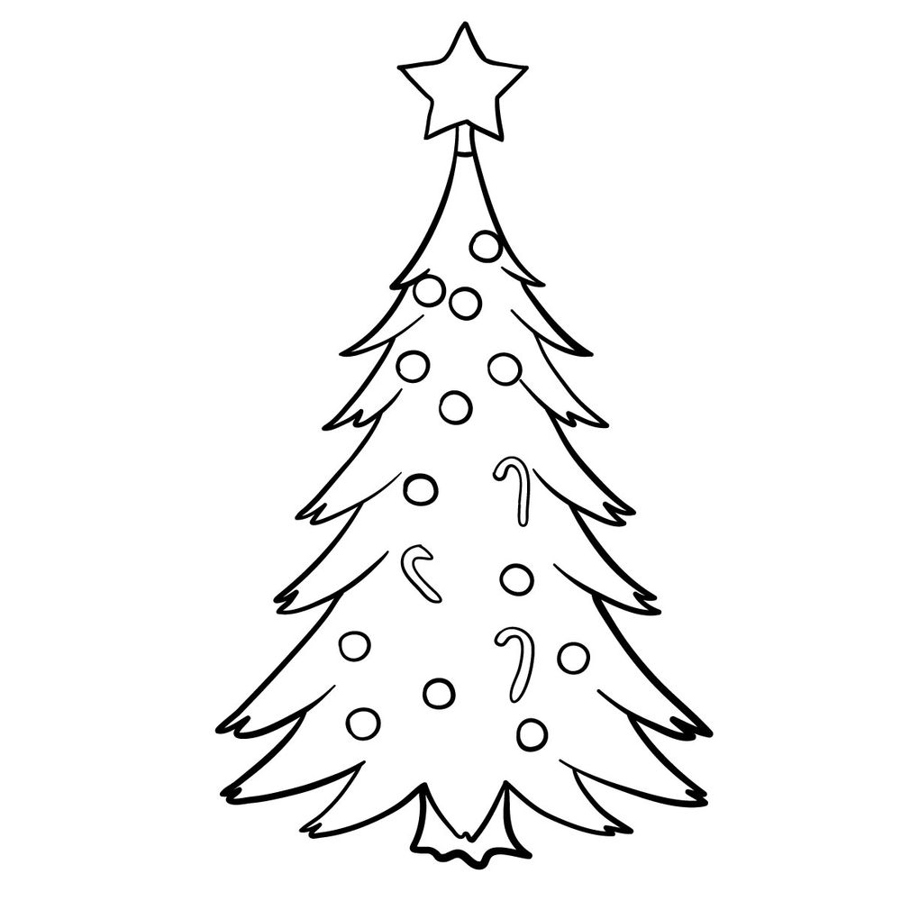 How to draw a Christmas Tree (easy) - step 13