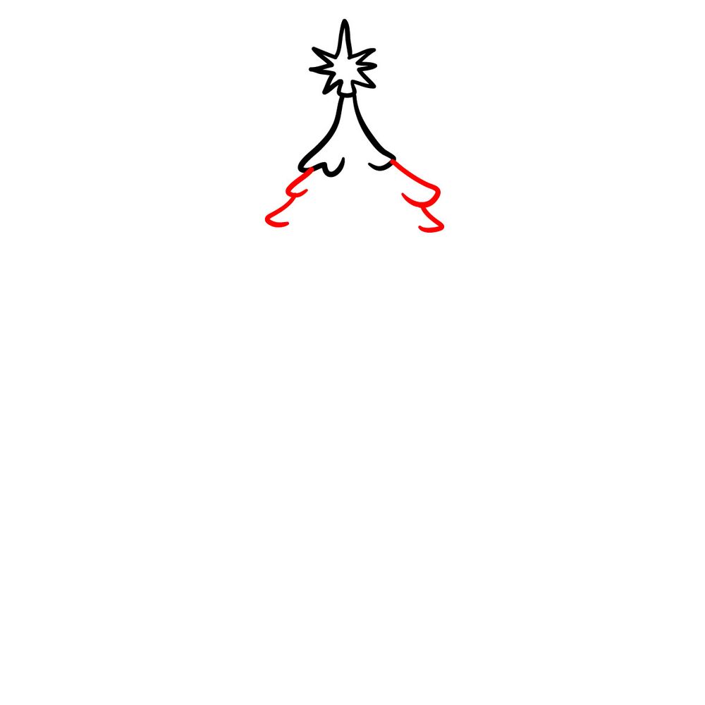 How to draw a Christmas Tree with lights - step 03