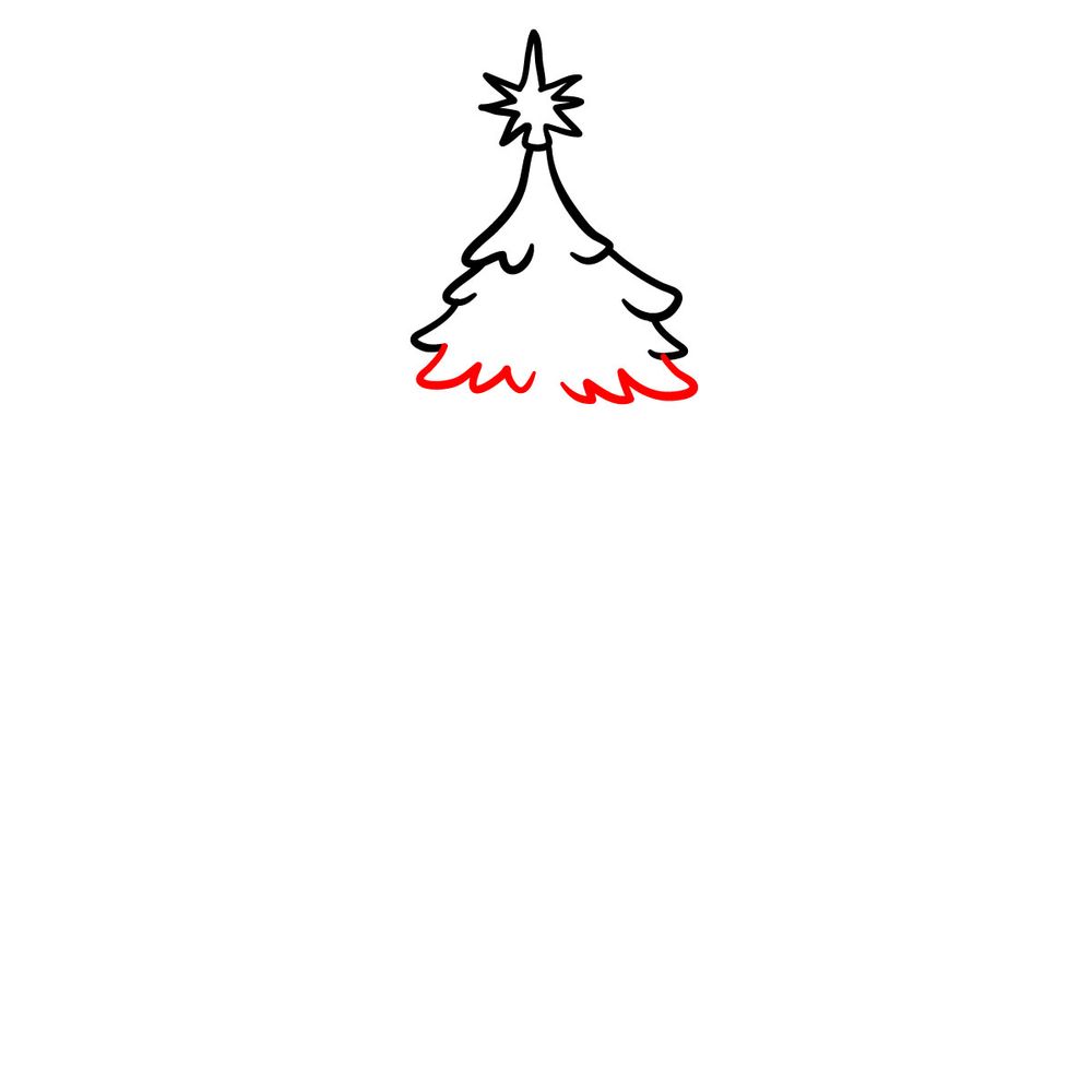 How to draw a Christmas Tree with lights - step 04