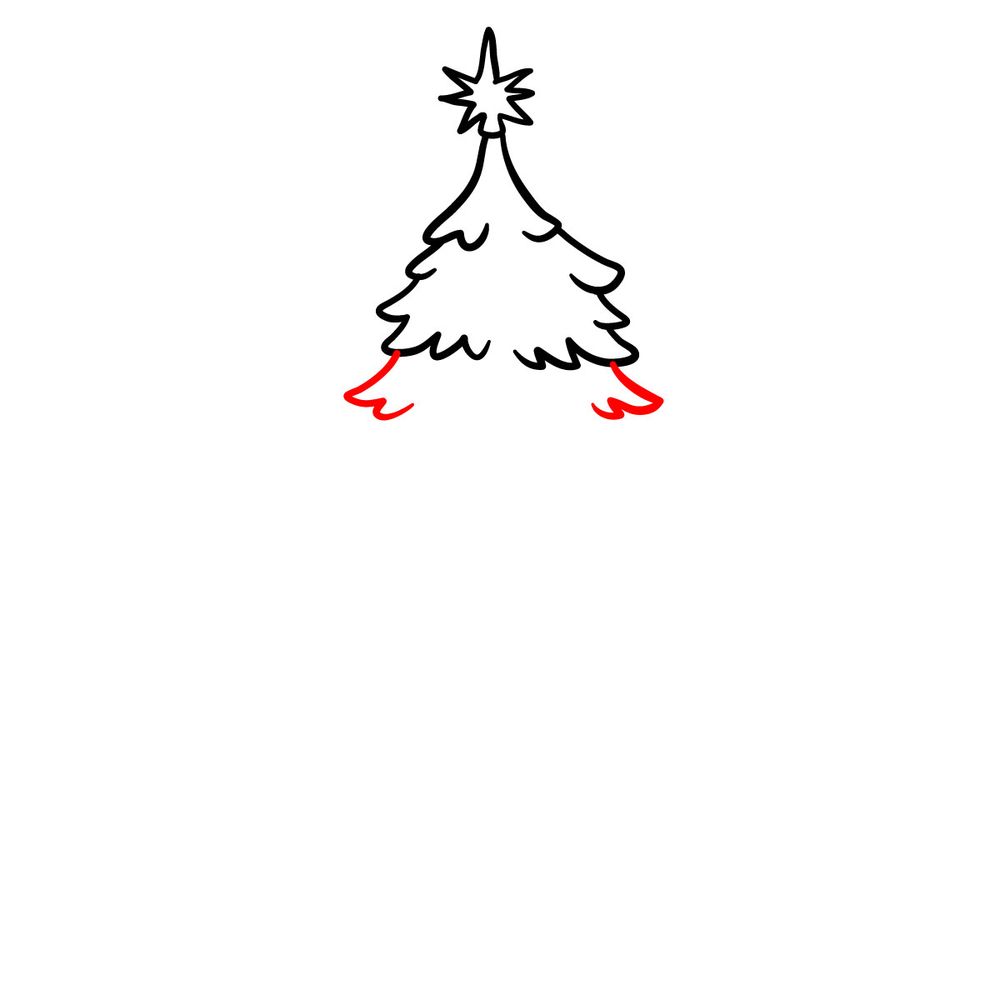 How to draw a Christmas Tree with lights - step 05