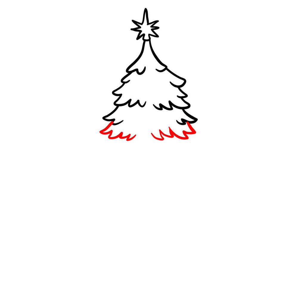 How to draw a Christmas Tree with lights - step 06
