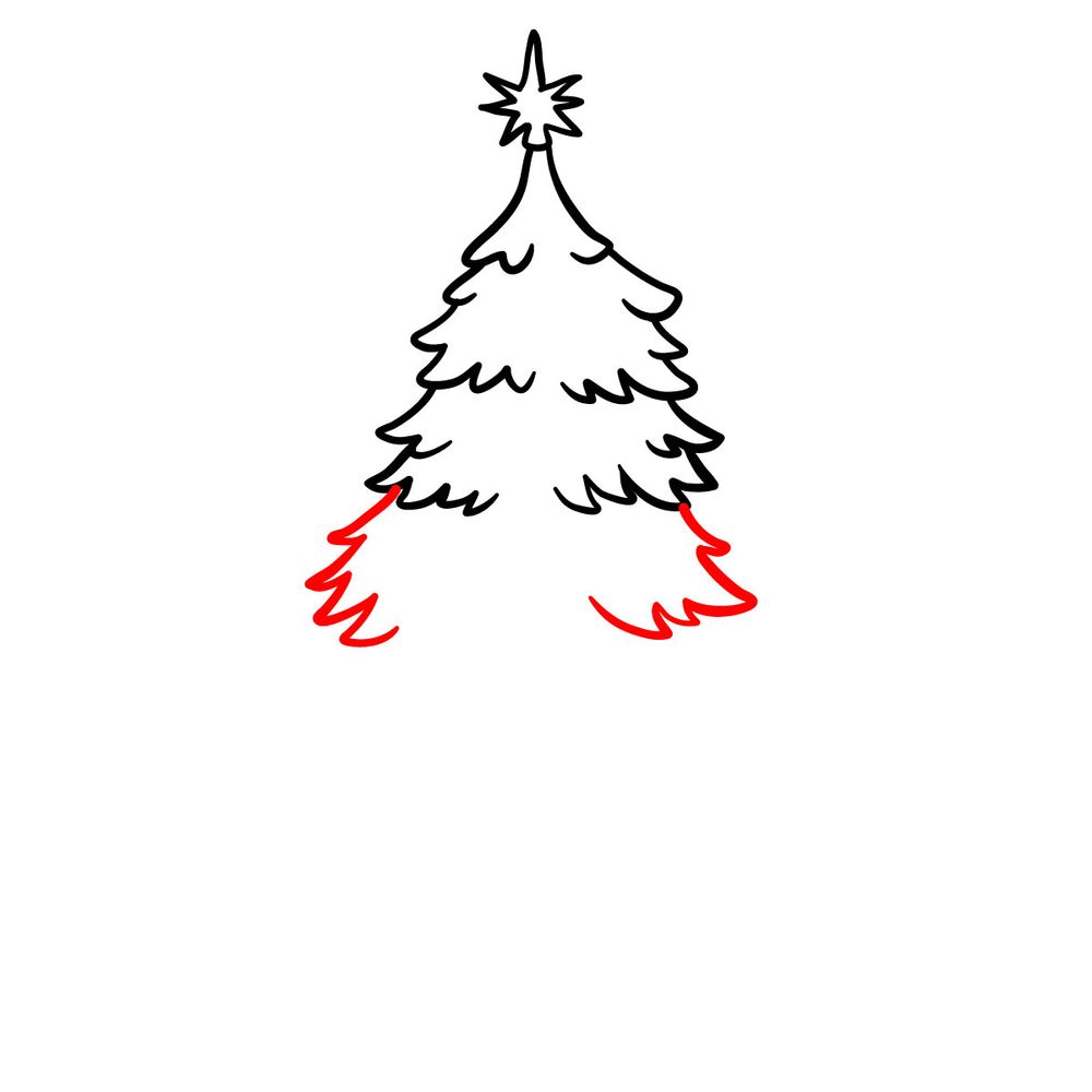 How to draw a Christmas Tree with lights - step 07