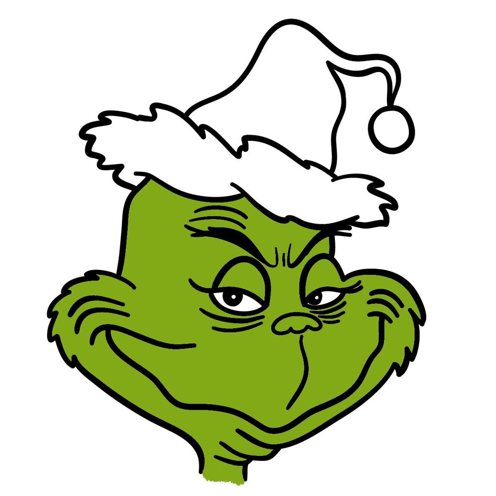 How to draw the Grinch's face - step 20