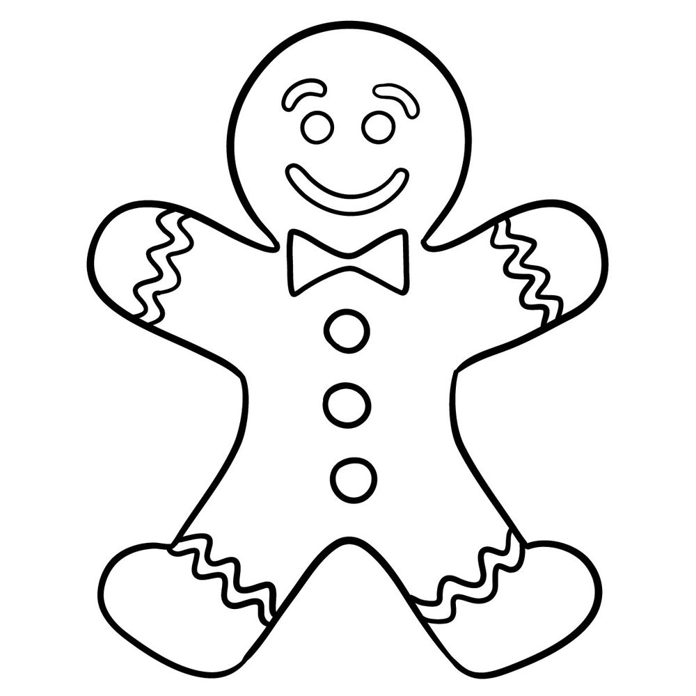 How to draw a Gingerbread Man (easy) - step 13