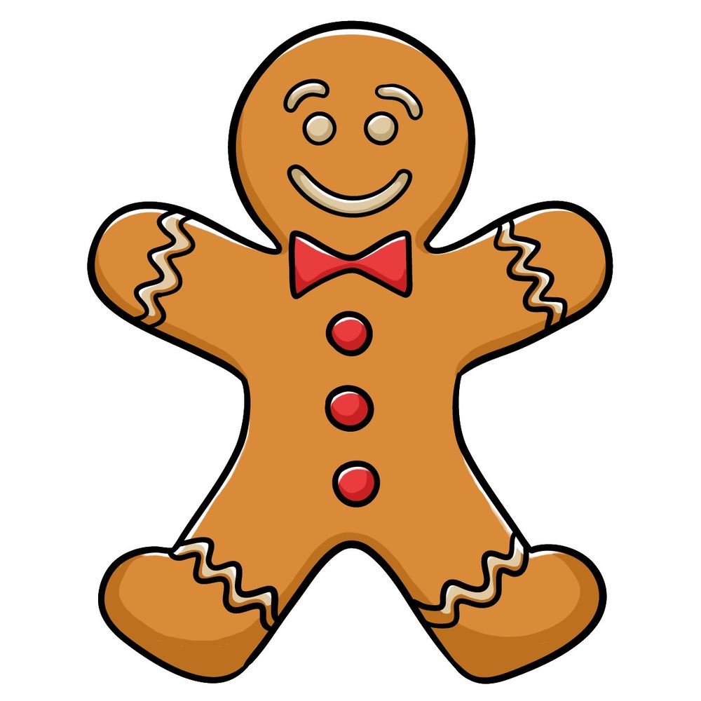 How to draw a Gingerbread Man (easy)