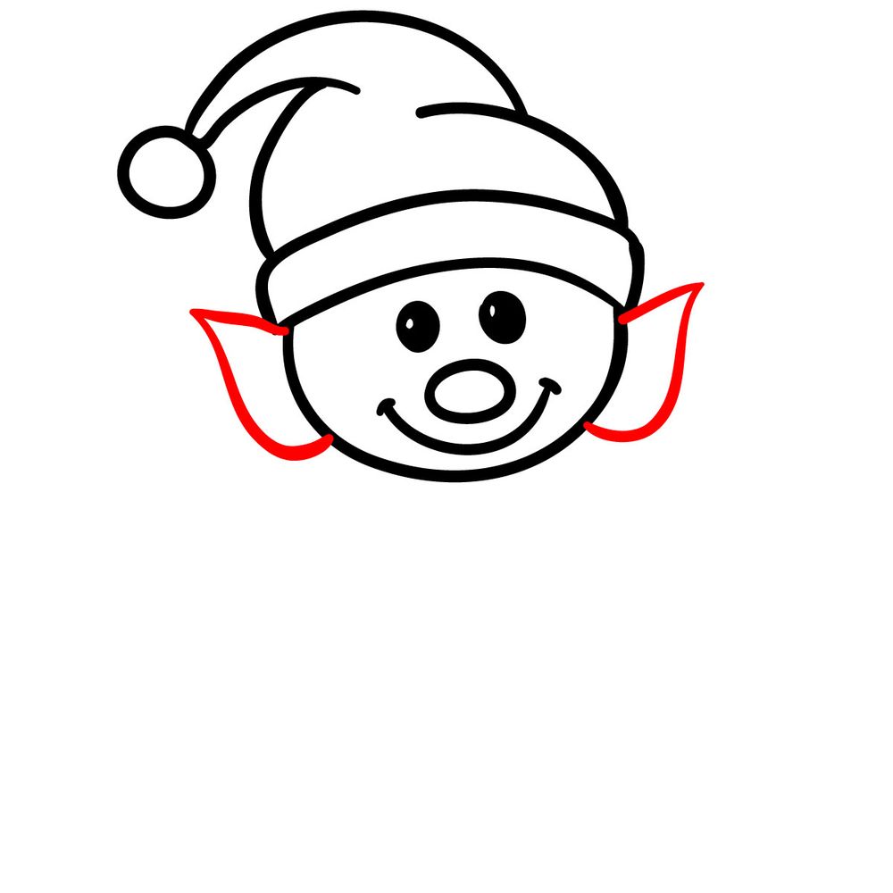 How to draw a Christmas Elf - step 10