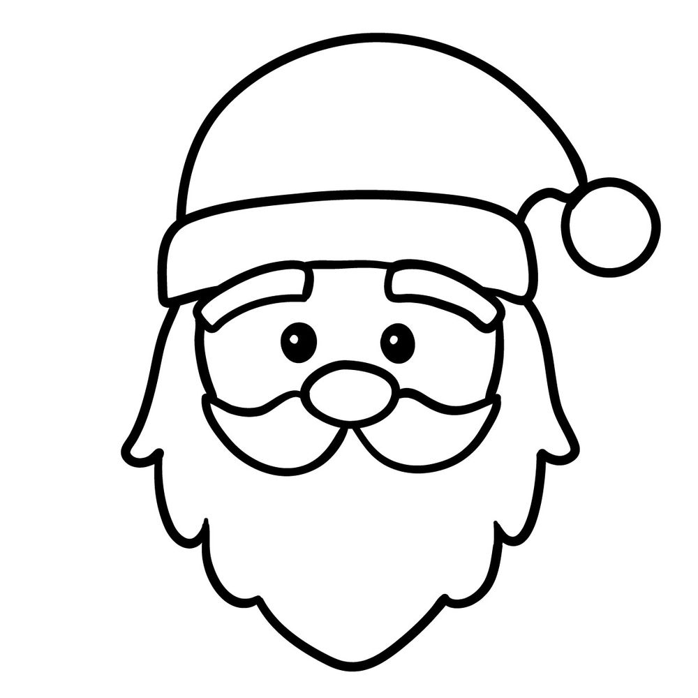 How to draw Santa's face - step 14