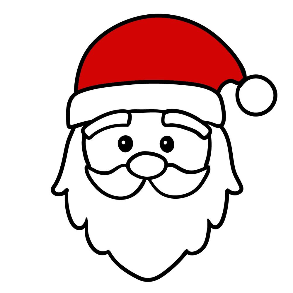 How to draw Santa's face - step 15
