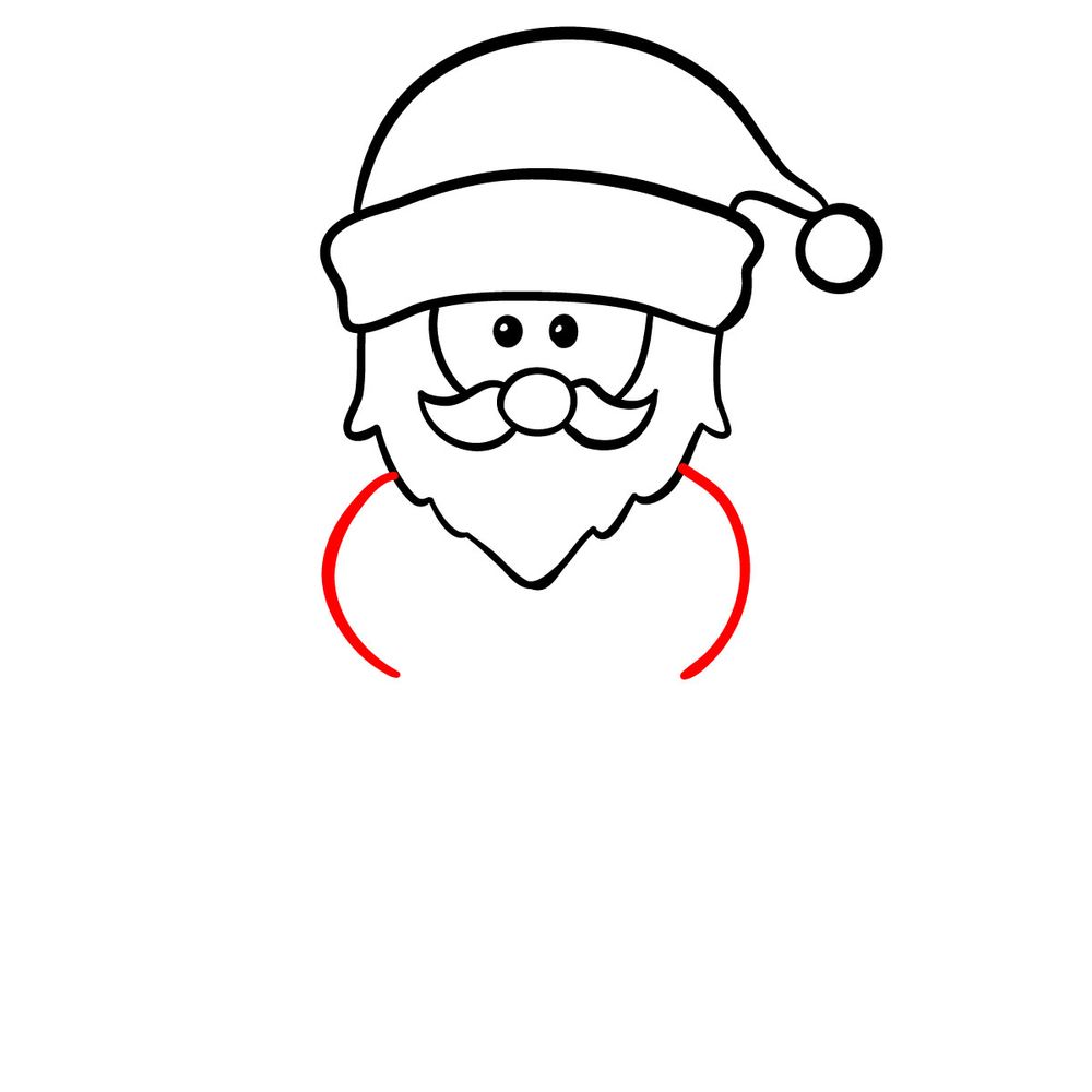 How to draw Santa Claus - step 12