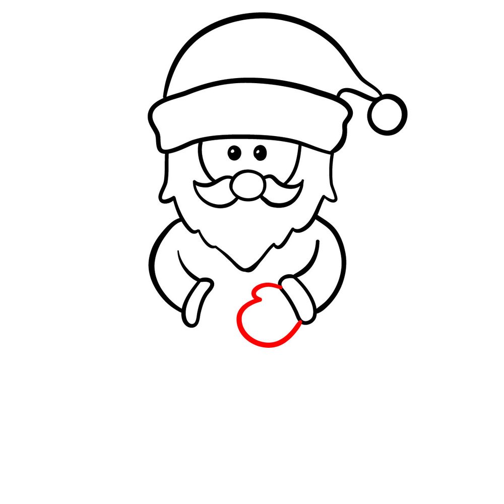 How to draw Santa Claus - step 14
