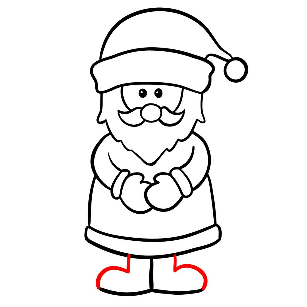 How to draw Santa Claus - step 19