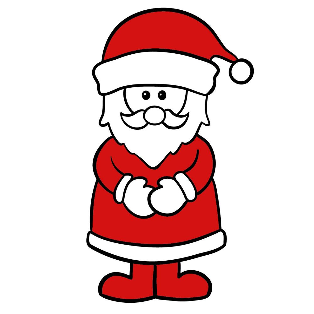 How to draw easy Santa Claus step-by-step kids' Christmas drawing - YouTube