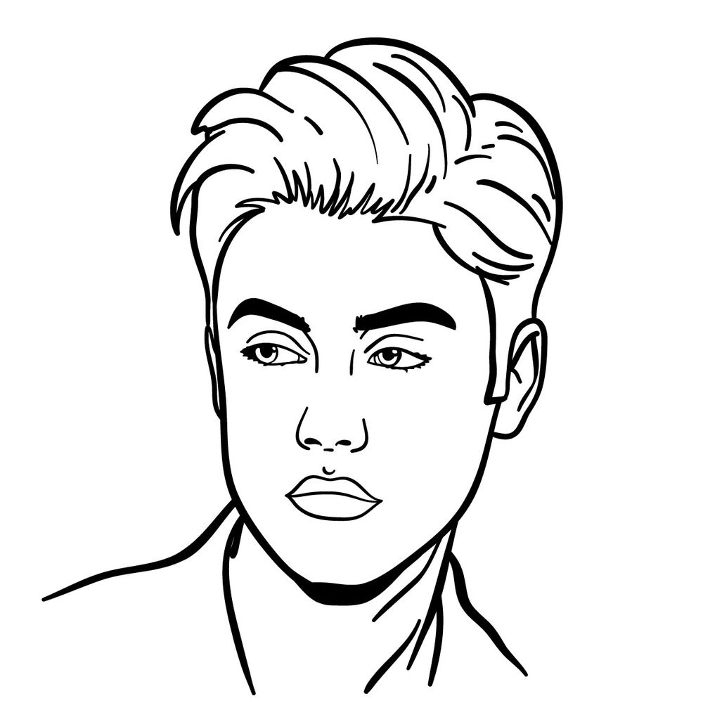 How to draw Justin Bieber