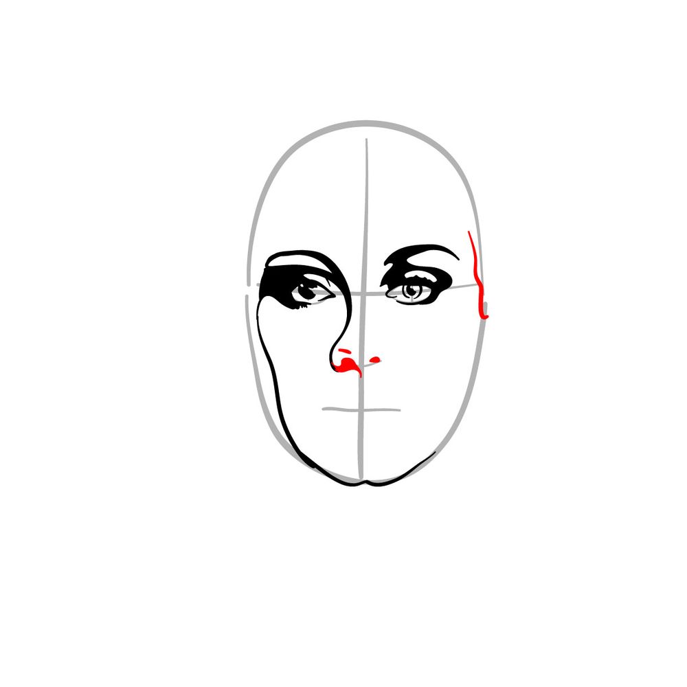 How to draw Adele - step 09
