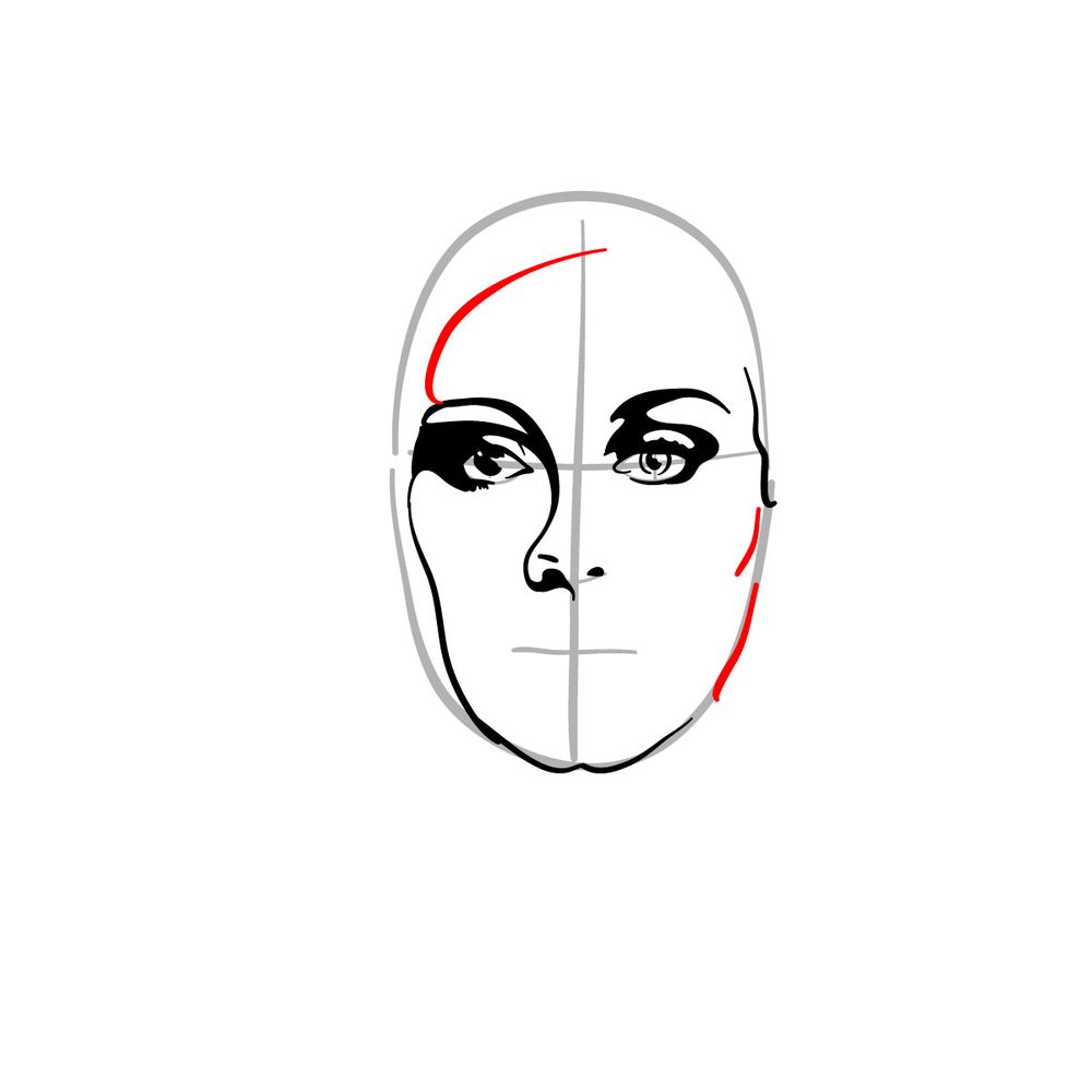 How to draw Adele - step 10