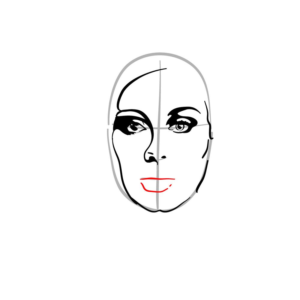 How to draw Adele - step 11