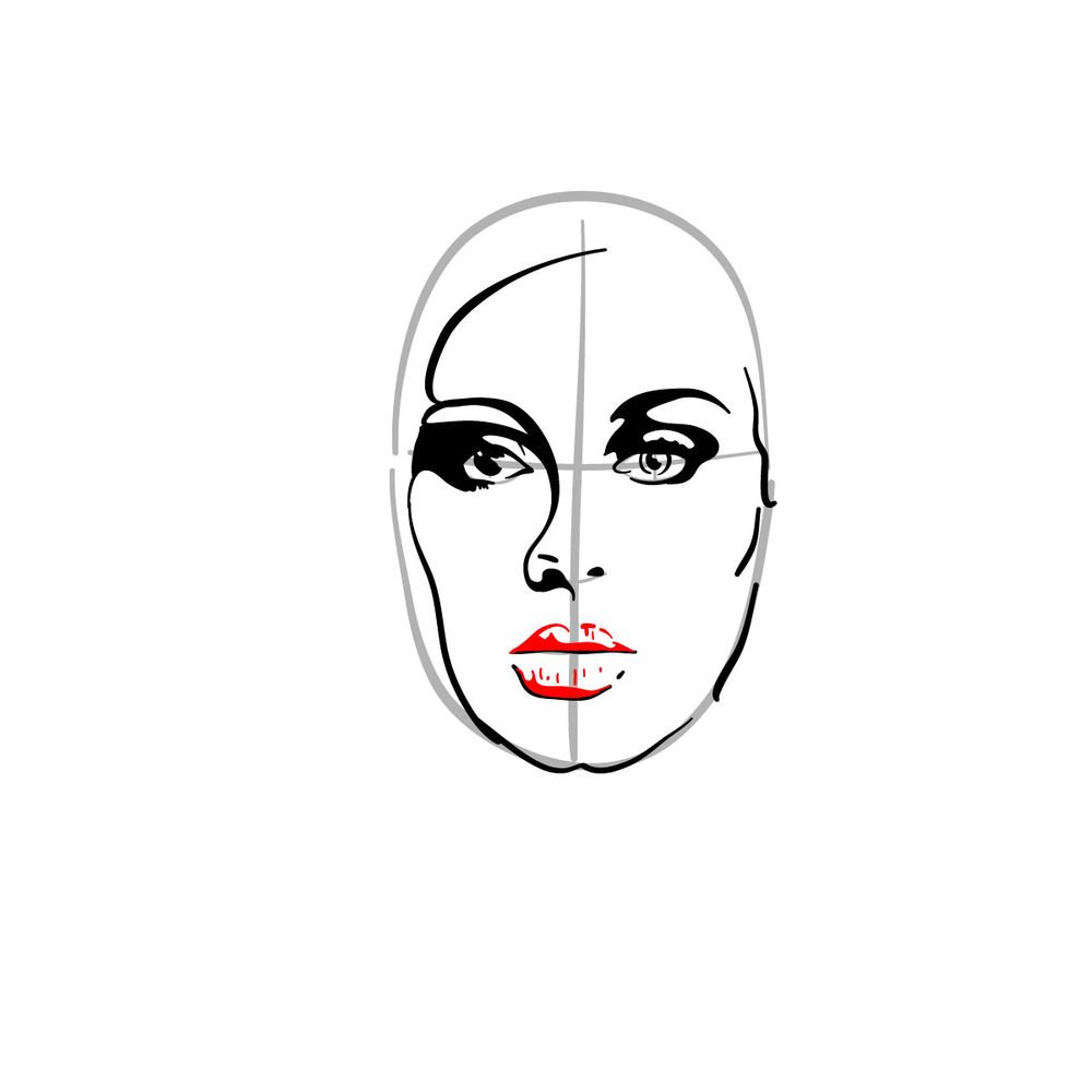 How to draw Adele - step 12