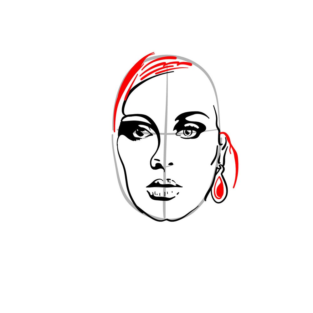 How to draw Adele - step 14